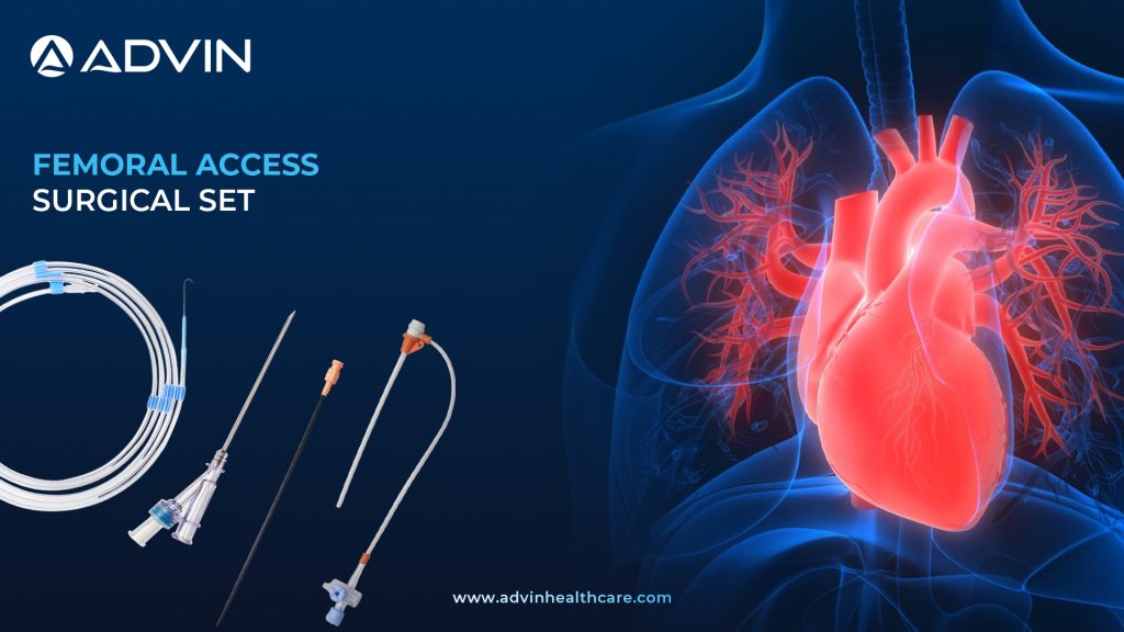 Femoral Access Surgical Set – Complete Setup for Cardiac Catheterization and Angiography Access