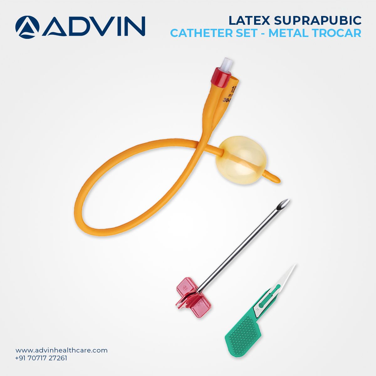 Suprapubic Catheter Set – Latex with Metal Trocar
